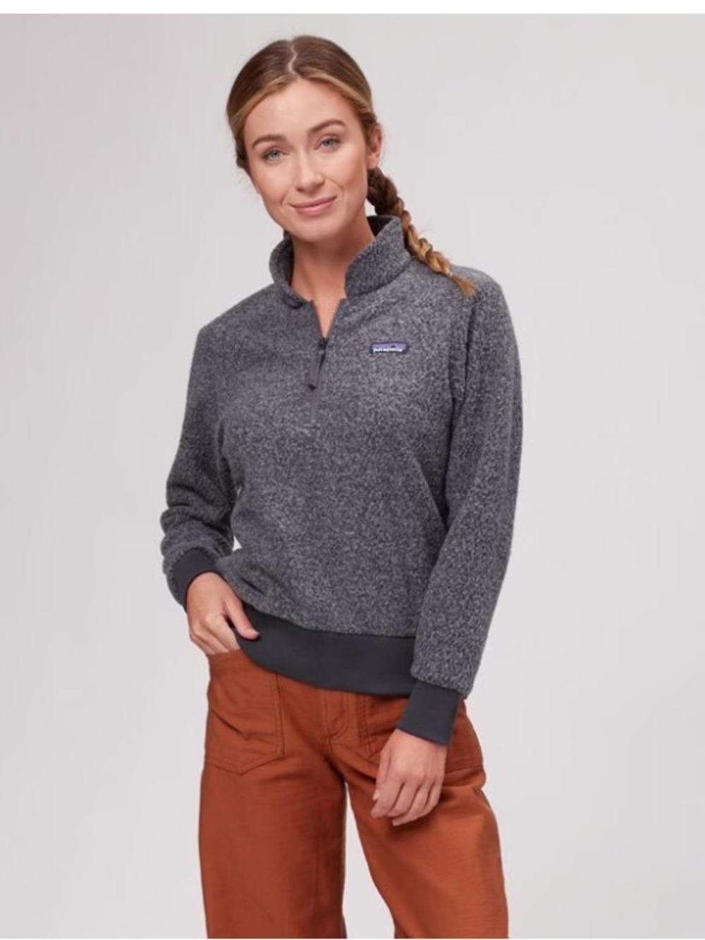 Patagonia Woolyester Fleece Pullover Charcoal Grey Size Large